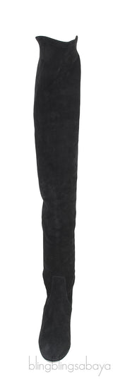 Black Suede High Leg Boots