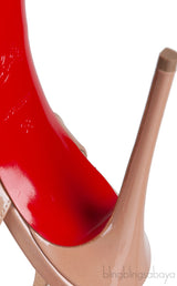 Nude PVC Crystal Slingback Heels