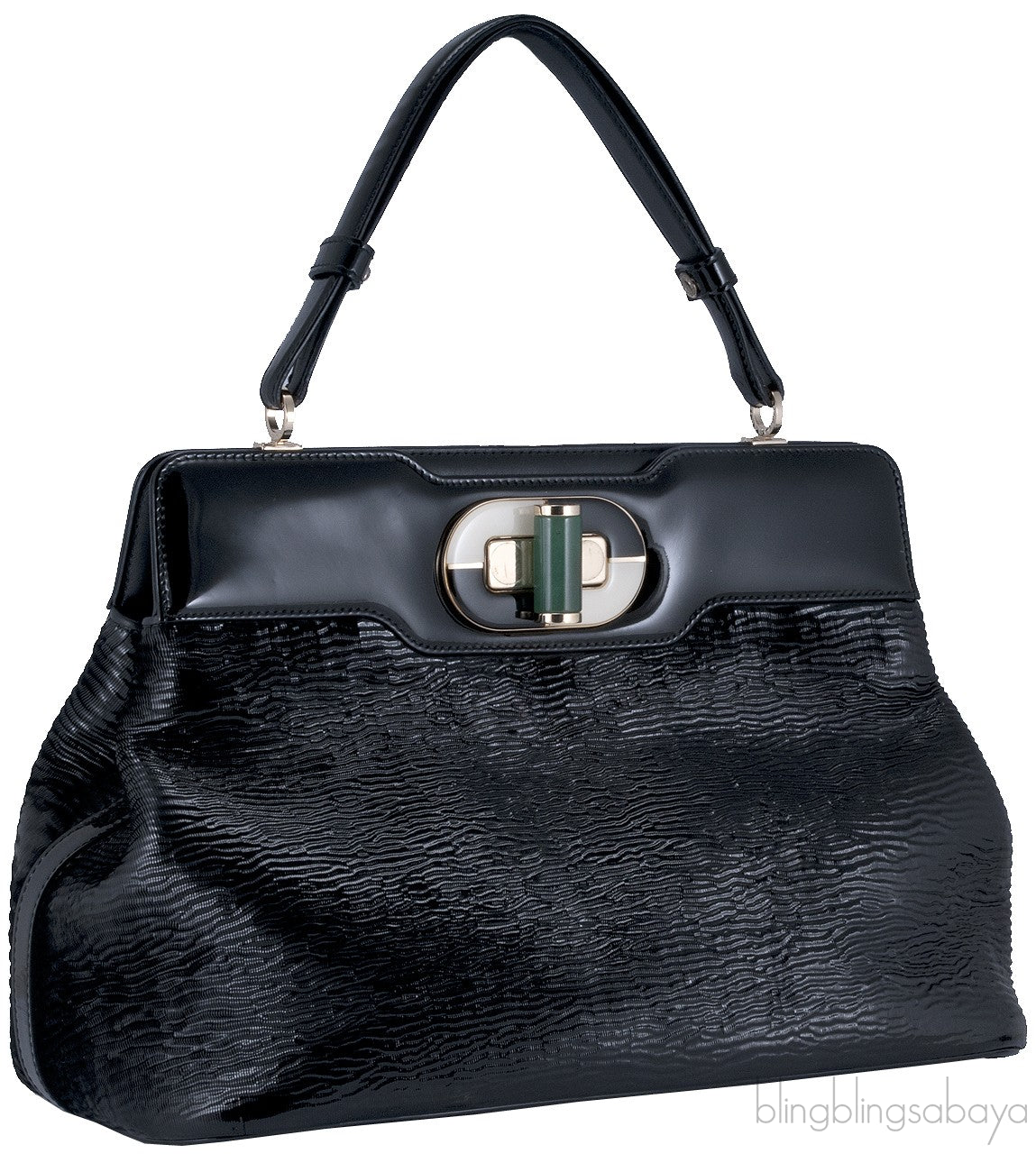 Isabella Rossellini Black Patent Bag