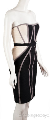 Tri-color Tube Mini Dress