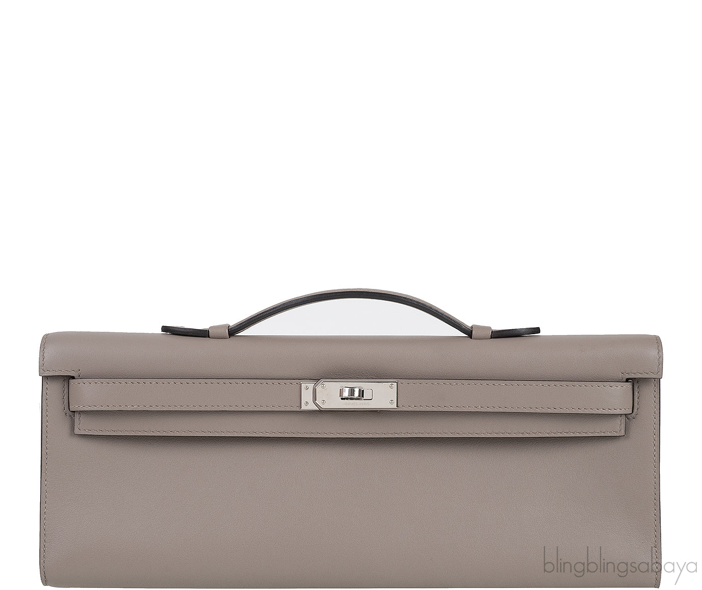Kelly Cut Grey Asphalte Swift Clutch PHW