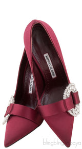 Tartonacri Satin Heels Burgundy