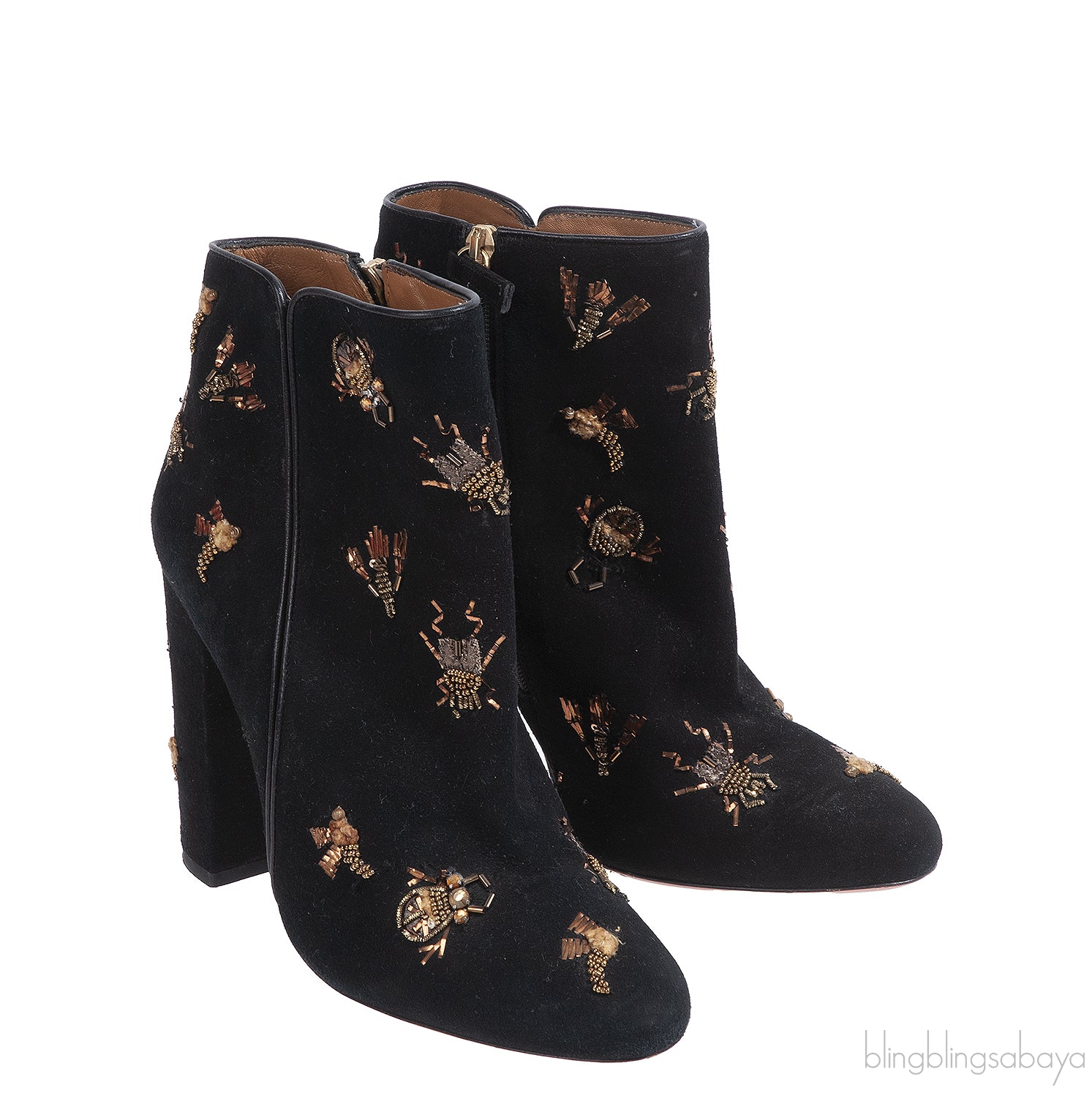 Aquazzura Fauna Insect Embellished Ankle Boots