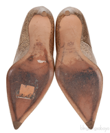 ALEXANDER MCQUEEN Gold Glitter Heart Pumps