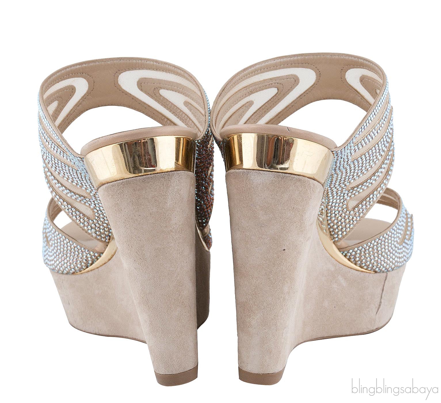 Mesh Crystal Wedge Mule