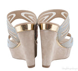 Mesh Crystal Wedge Mule