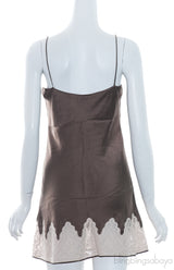 Brown Satin Pink Lace Camisole