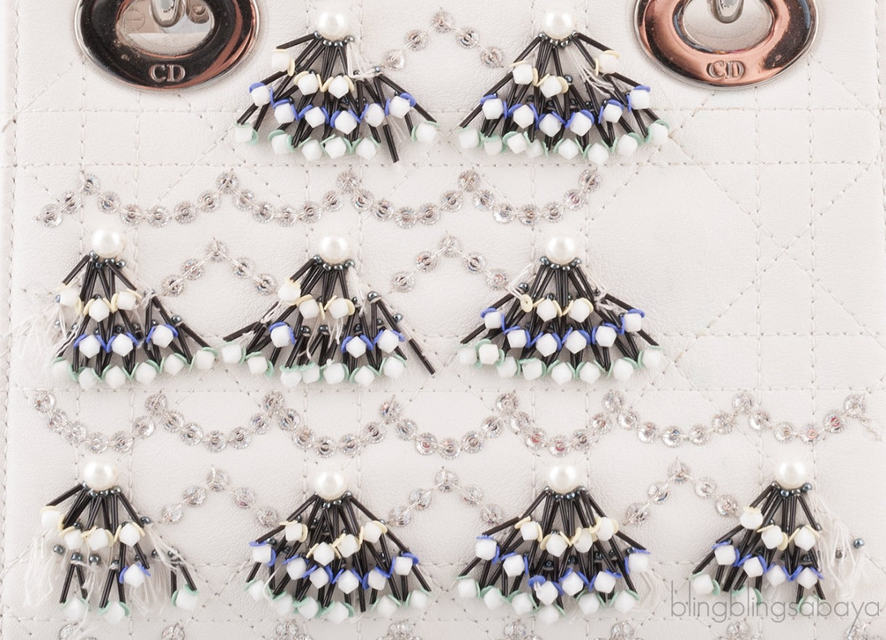 Lady Dior Mini Crystal Bead Embellished Bag