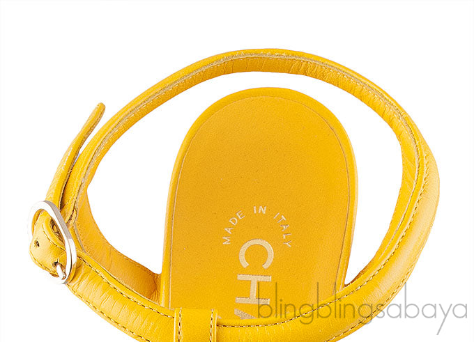 Parthenon Grecian Gladiator Column Heels Yellow