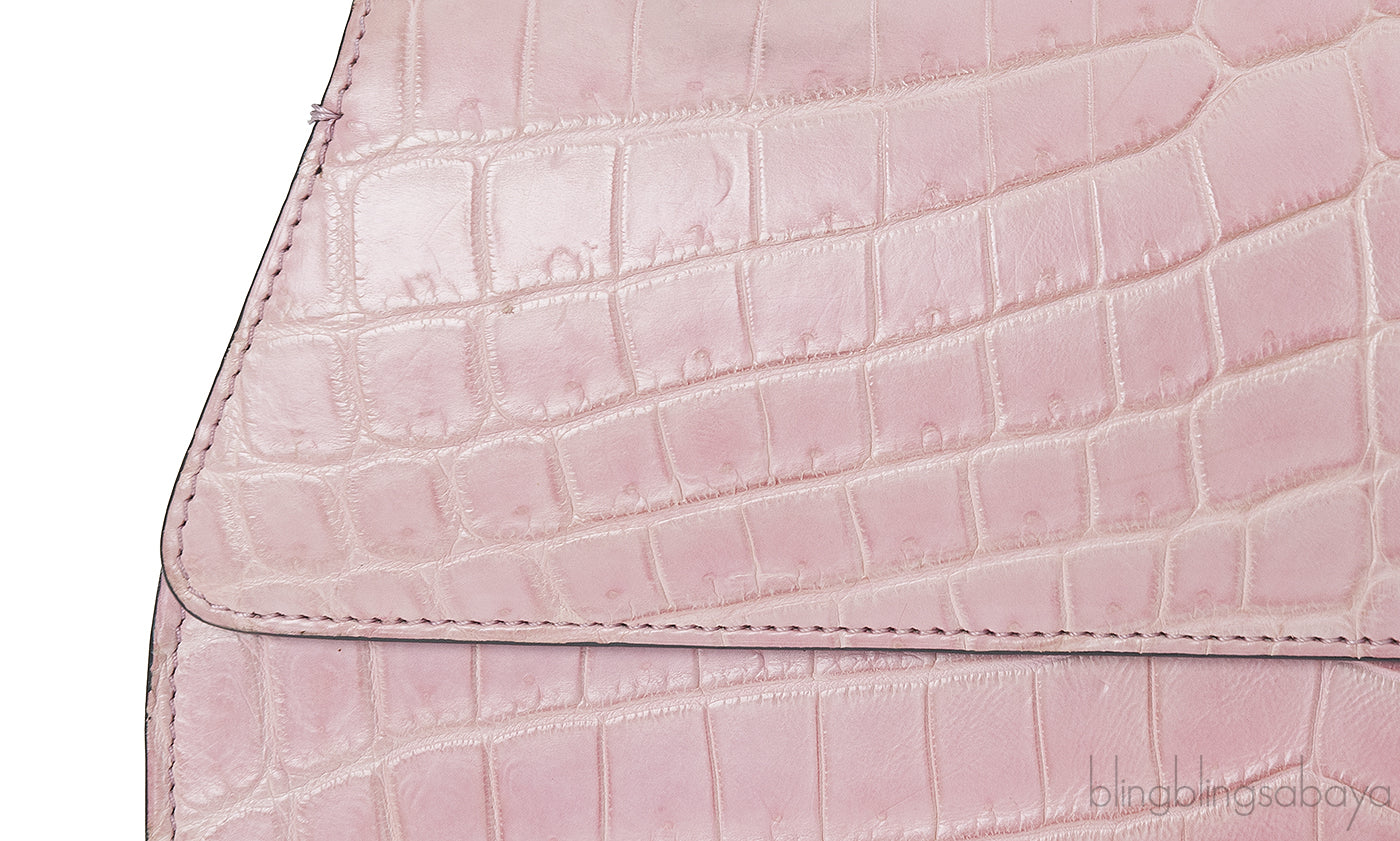 Moynat Rejane PM Pink Nilo Crocodile