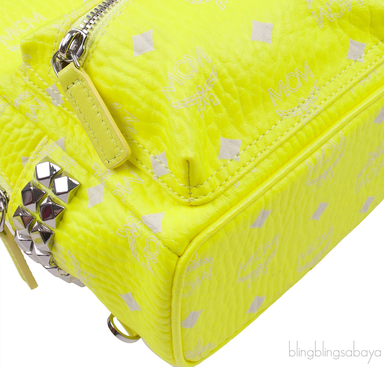 Neon Green Printed Mini Backpack