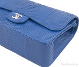 Chanel Classic Blue Python Jumbo Flap Bag