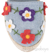 Blue Denim Floral Kids Espadrille