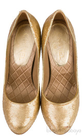 Metallic Gold Sequin Heels