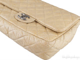 Crinkled Patent Quilted Flap Bag Jumbo