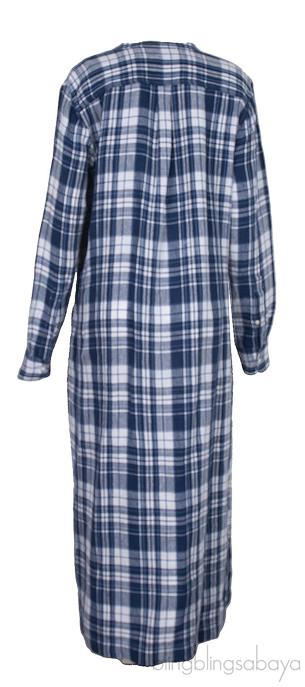 Blue Check Print Shirt Dress