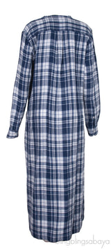 Blue Check Print Shirt Dress