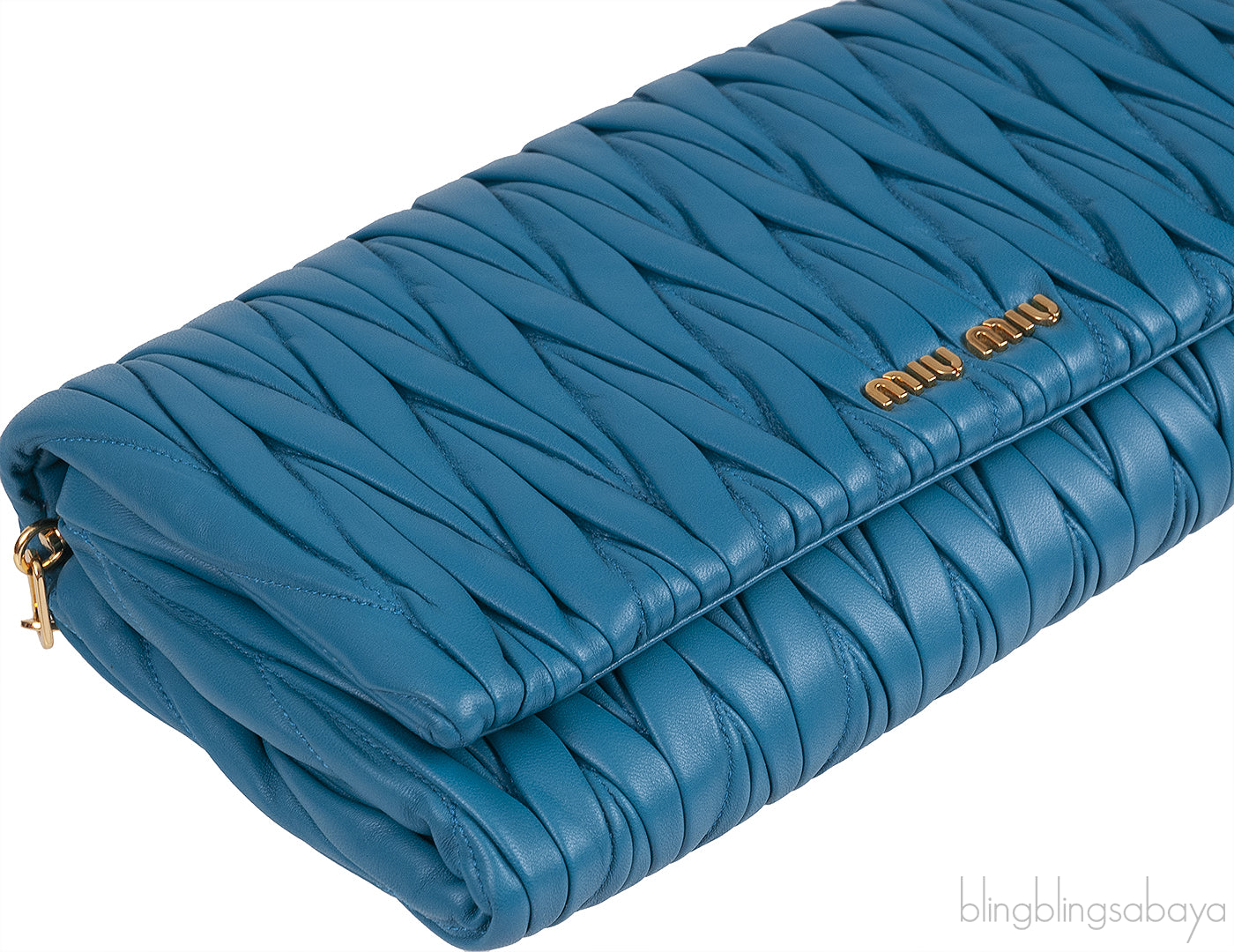 Laguna Matelasse Leather Clutch Shoulder Bag