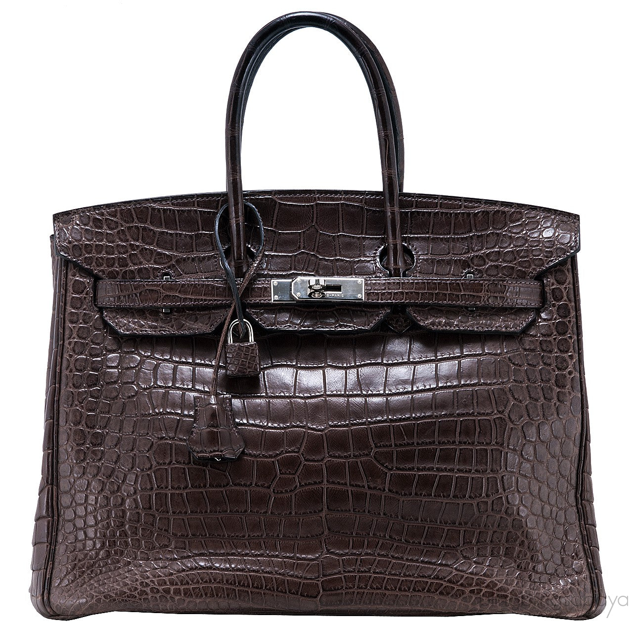 Birkin 35 Brown Matte Porosus PHW