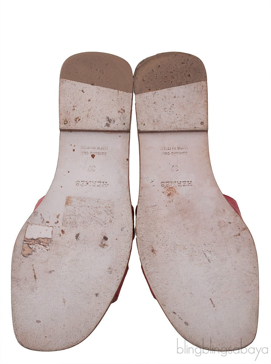 Oran Sandals Red Crocodile