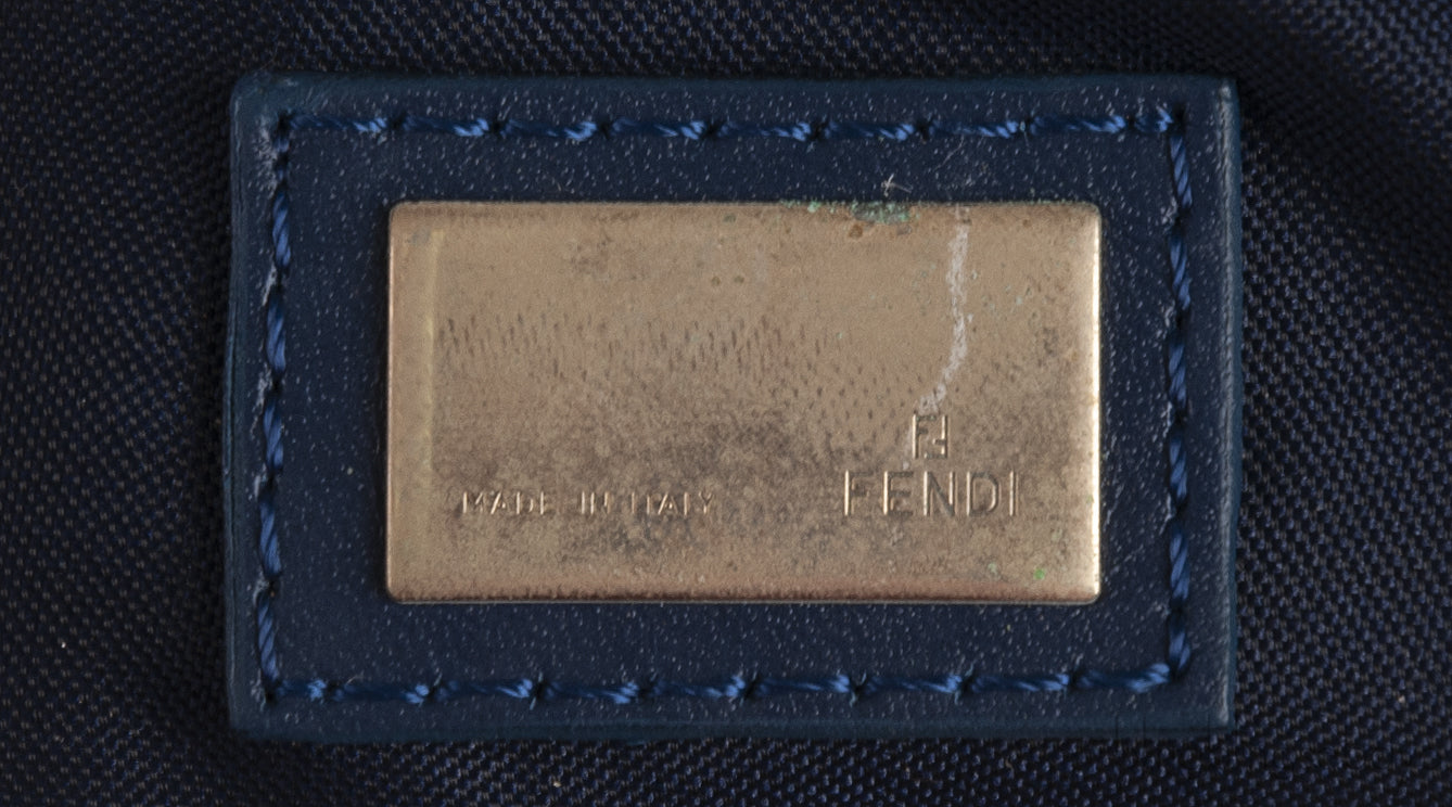 Fendi Blue FF Printed Canvas Hobo