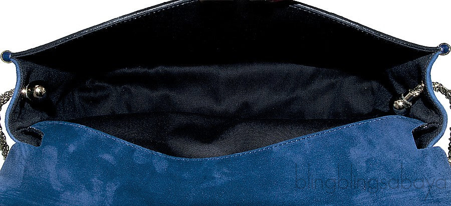 Sally Navy Blue Python Shoulder Bag