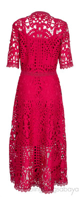 Fuchsia Laser Cut Dress