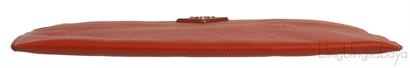Saffiano Papaya & Mimosa Large Clutch