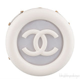 Off-white Crystal Gold Round Clutch