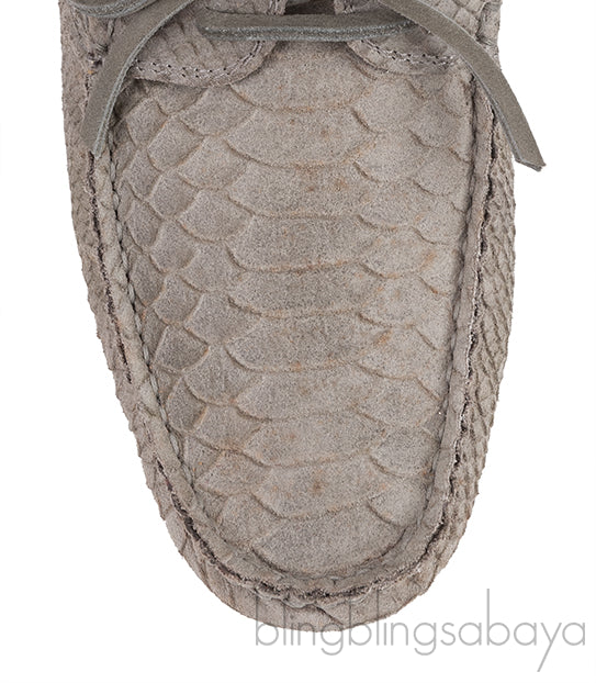 Grey Embossed Python Loafer Mens Shoes
