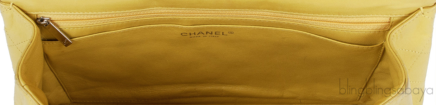 Yellow Quilted Classic Jumbo Flap Bag PHW