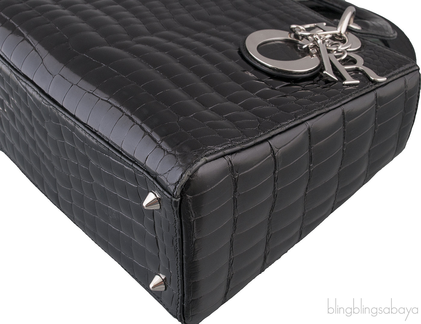 Lady Dior Black Crocodile Medium