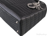 Lady Dior Black Crocodile Medium