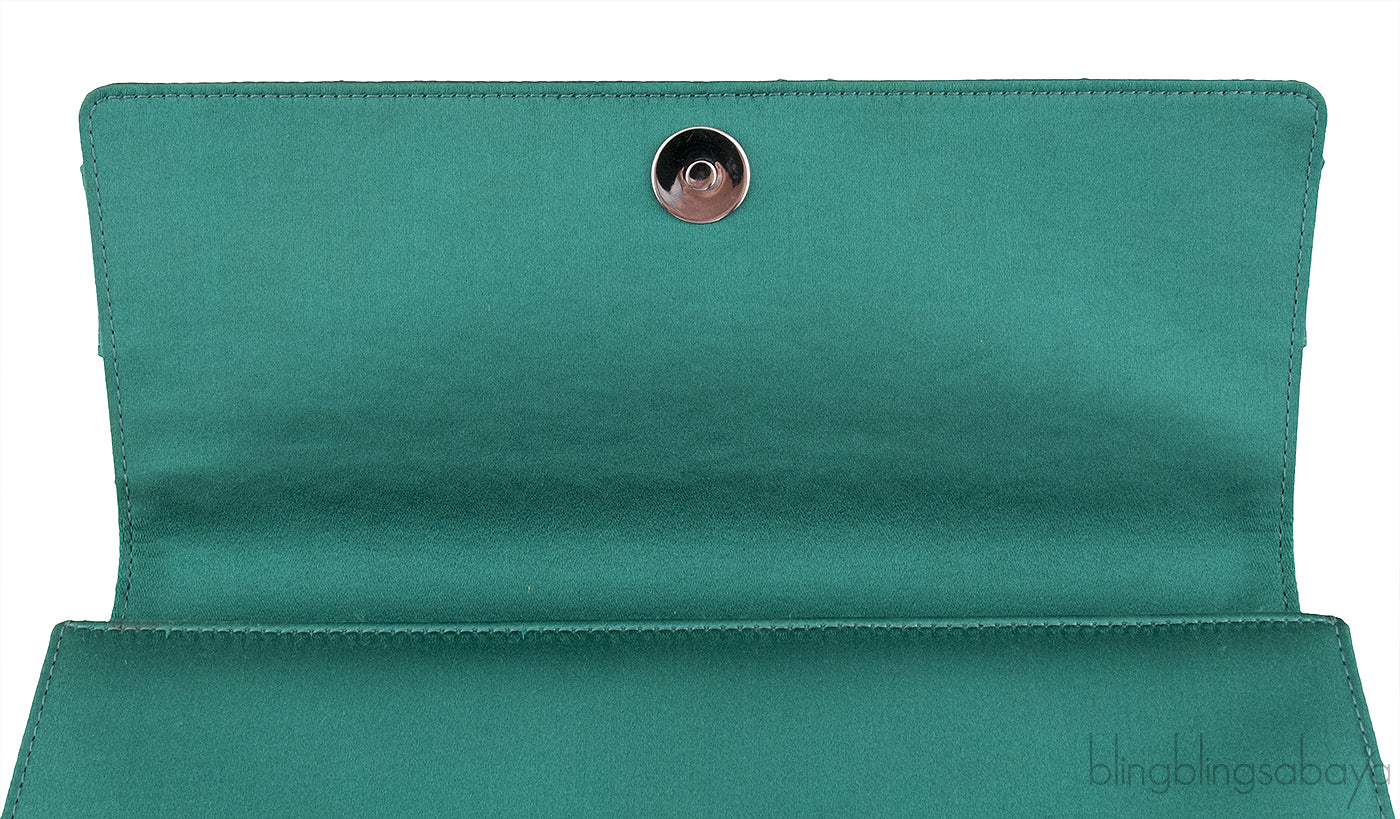 Gothisi Emerald Green Satin Clutch