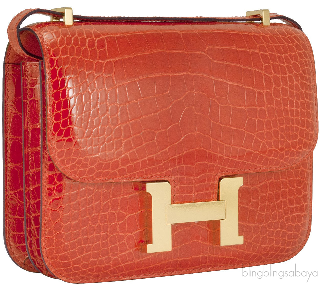 Constance Mini Orange Poppy Croc