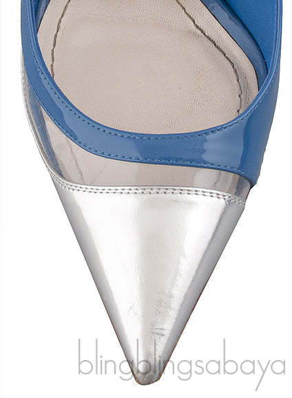 Two-toned PVC Pointed Toe Heels
