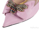 Baby Pink Bow Bee Pointed Toe Heels