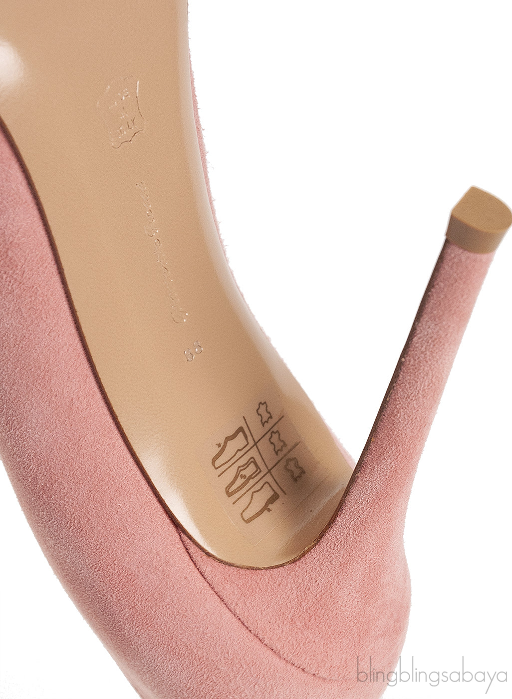 Peach Suede Pointed Toe Heels