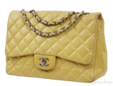 Yellow Quilted Classic Jumbo Flap Bag PHW