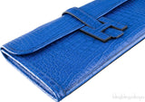 Jige Elan Blue Electric Crocodile Clutch