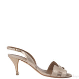 Hermes Night 70 Gold Slingback Sandals