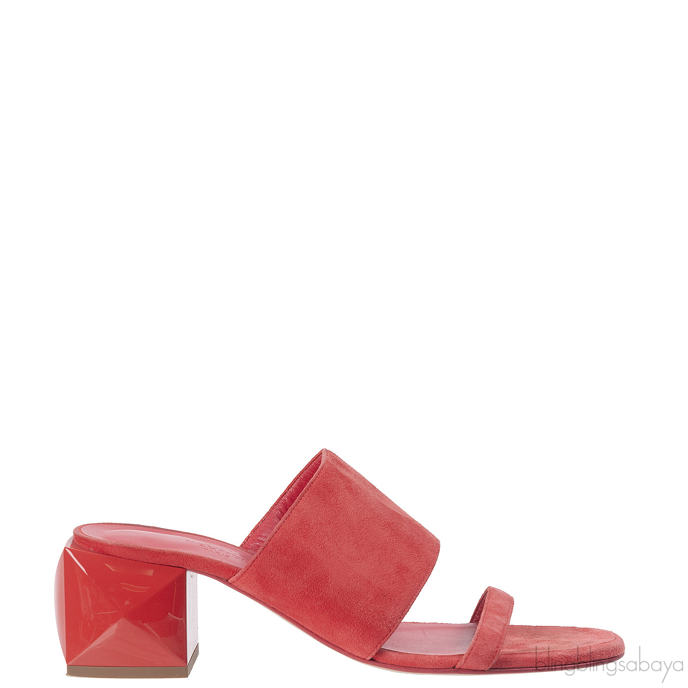 Hermes Suede Red Coral Sandals