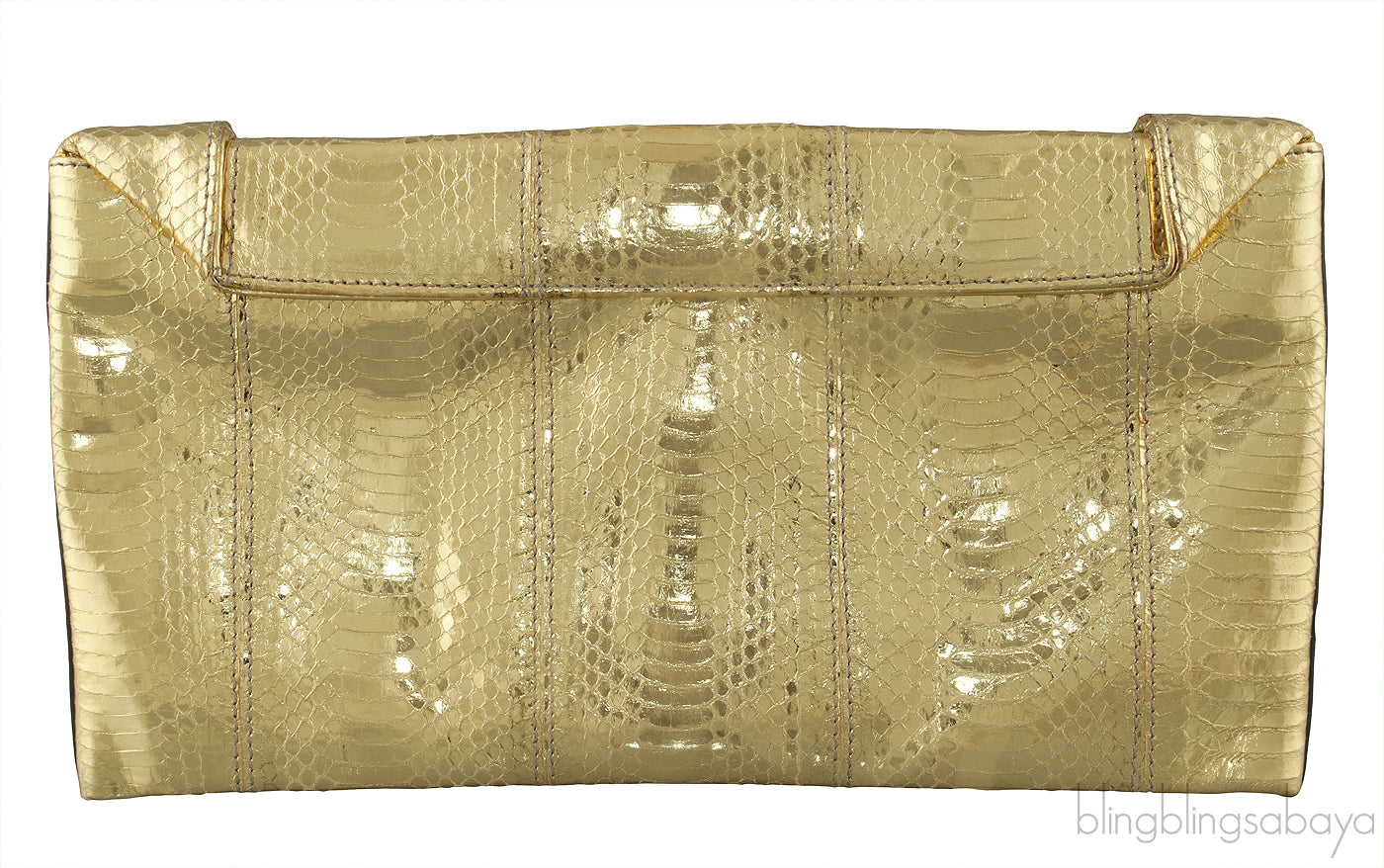 Gold Python Clutch Bag