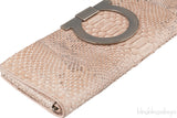 Brown Python Long Clutch