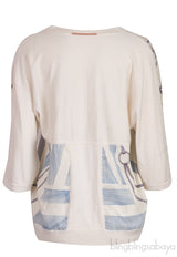 Cashmere Silk Blend Printed Top