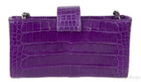Chanel Purple Crocodile Phone Chain Pouch