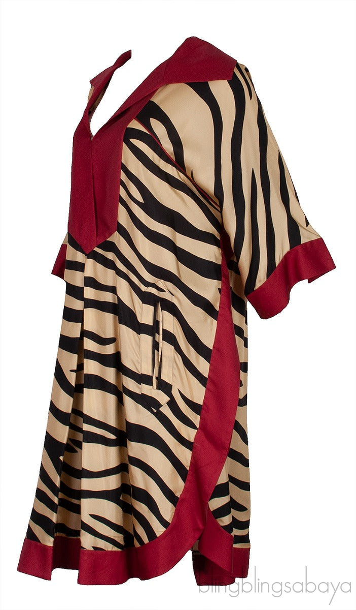 Tri-color Leopard Print Tunic Dress