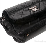 Black Quilted Rabbit Fur Bag