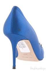 Nadira Blue Crystal Satin Pump