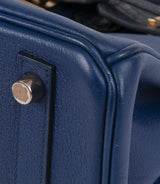 Hermes Birkin 25 Touch Blue Marine Matte Alligator and Blue Sapphire Taurillon Novillo GHW